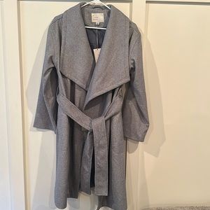 Warm long wrap jacket